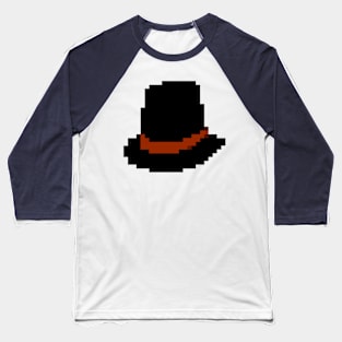 Top Hat Pixel Art Baseball T-Shirt